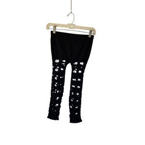 2b Bebe women’s black punk, Gothic crocheted leggings small Y2K